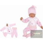 Zyzio&Zuzia 3 részes babakelengye szett:body+nadrág+sapka rózsaszín csíkos