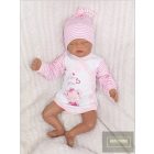 Zyzio&Zuzia 3 részes babakelengye szett:body+nadrág+sapka rózsaszín csíkos