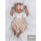 Zyzio&Zuzia kislány,3 részes ,muszlin alkalmi nyári szett -bézs