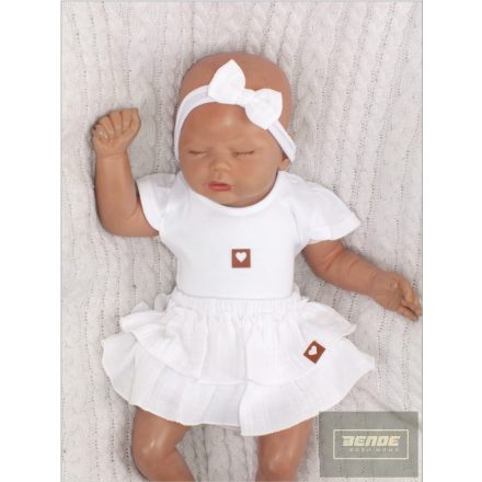 Zyzio&Zuzia 2 részes nyári szett pelenkatartó bugyi és fejpánt-fehér