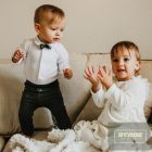 EEVI CEREMONY kisfiú pamut nadrág-melange gombokkal