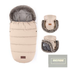   PETITE&MARS Téli szett Comfy 4in1 bundazsák + kézmelegítő kesztyű babakocsira Furry Rose Petal