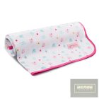 EEVI Pamut takaró medve mintával fehér/rózsaszín 78x88 cm