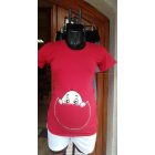 Mommy Style kukucskálós kismama felső,rövid  ujjú/piros