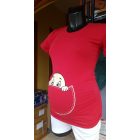 Mommy Style kukucskálós kismama felső,rövid  ujjú/piros