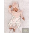 Zyzio&Zuzia 4 részes,virágmintás kislány szett:body+sapka+nadrág+sál