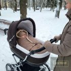 Zyzio & Zuzia uniszex szőrmével bélelt baba bundazsák autós hordozóba hófehér 0-6 hó hónap