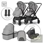 Lorelli Reya 3az1-ben multifunkciós babakocsi átfordítható tolókarral + Joy autóshordozó - grey