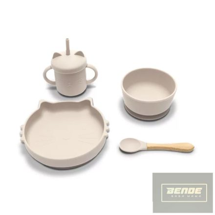 Lorelli Természetes szilikon 4 db-os étkészlet - Beige