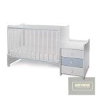 Lorelli Maxi Plus kombi ágy 70x160 -Trio White/Baby Blue