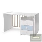 Lorelli Maxi Plus kombi ágy 70x160 -Trio White/Baby Blue