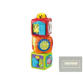 Állatos kockák toronyépítő bébijáték