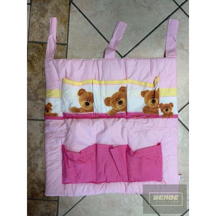 Ankras zsebes tároló rózsaszín -pink  macis