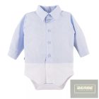 EEVI CEREMONY Állógalléros kisfiú ing-body-kék-hálómintás