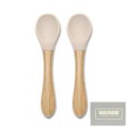 Lorelli szilikon kanalak bambusz nyéllel 2 db - Beige