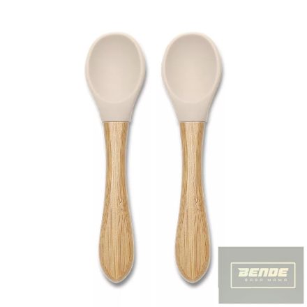 Lorelli szilikon kanalak bambusz nyéllel 2 db - Beige