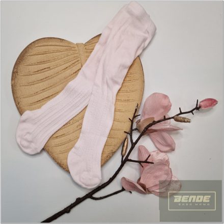 Zyzio&Zuzia Pamut harisnyanadrág jacquard mintával babáknak-púder 