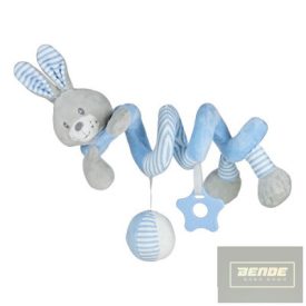 Baby Mix plüss spirál játék kék nyuszi