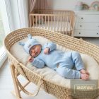 Kazum 2 részes baba szett ,cipzáras rugdalózó és sapka-baby blue