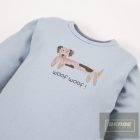 EEvi kisfiú hosszu ujjú body Puppy Playtime -világoskék