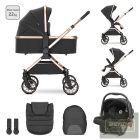 Lorelli Reya 3az1-ben multifunkciós babakocsi átfordítható tolókarral + Joy autóshordozó - black
