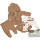 Zyzio&Zuzia 5 részes babakelengye szett:body+nadrág+sapka+kesztyű+kabát -barna