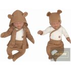 Zyzio&Zuzia 5 részes babakelengye szett:body+nadrág+sapka+kesztyű+kabát -barna