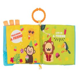   Kikkaboo készségfejlesztő textil könyv és rágóka állatkerti barátok