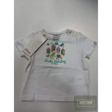 s.Oliver kislány rövid ujjú felső-fehér-mintás