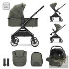 Lorelli Reya 3az1-ben multifunkciós babakocsi átfordítható tolókarral + Joy autóshordozó - green