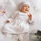 EKO 2 részes Keresztelő szett lányoknak , ruha és sapka