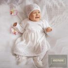 EKO 2 részes Keresztelő szett lányoknak , ruha és sapka