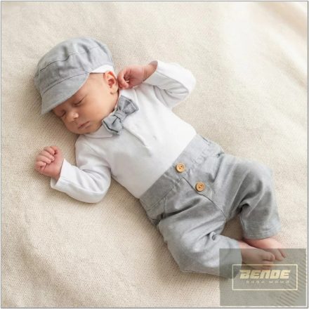 Zyzio&Zuzia 5 részes  keresztelőruha szett ,bodyval , bézs
