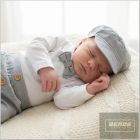 Zyzio&Zuzia 5 részes  keresztelőruha szett ,bodyval , bézs
