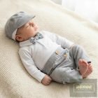 Zyzio&Zuzia 5 részes  keresztelőruha szett ,bodyval , bézs