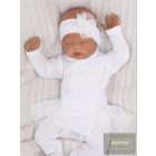 Zyzio&Zuzia 3 részes kislány szett :Body+nadrág+fejpánt /fehér
