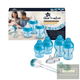   Tommee Tippee újszülött cumisüveg szett - Advanced Anti-Colic 9 db-os kék 0+