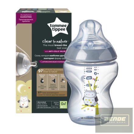 Tommee Tippee cumisüveg CTN 260 ml Ollie bagoly