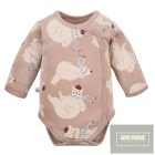 EEVI Cool Beary kisfiú hosszú ujjú átlapolós body bézs