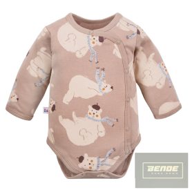 EEVI Cool Beary kisfiú hosszú ujjú átlapolós body bézs