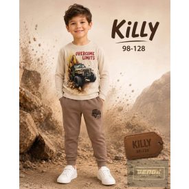 Killy , kisfiú pamut hosszú ujjú felső Monster-capuccino