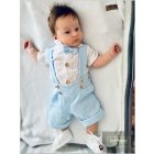 Zyzio&Zuzia kisfiú,4 részes ,muszlin alkalmi nyári szett -kék