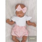 Zyzio&Zuzia 3 részes nyári szett,bady+bugyi+fejpánt-rózsa-pöttyös