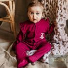 EEVI pamut rugdalózó ,patentos , lábfejes Bloom-bordo