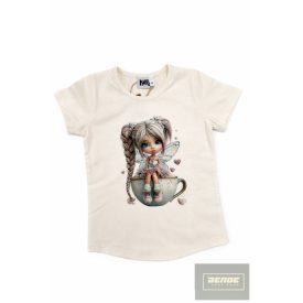   Killy , rövid ujjú felső törtfehér -kislány mintás 2026 tavasz