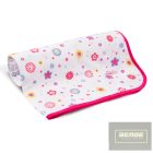 EEVI Pamut takaró virágokkal fehér/rózsaszín 78x88 cm