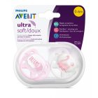 Philips AVENT SCF222/02 Ultrasoft Text játszócumi 0-6hó lányos 2db