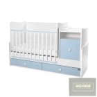 Lorelli Trend PLUS kombi ágy 70x165 cm - White Baby Blue