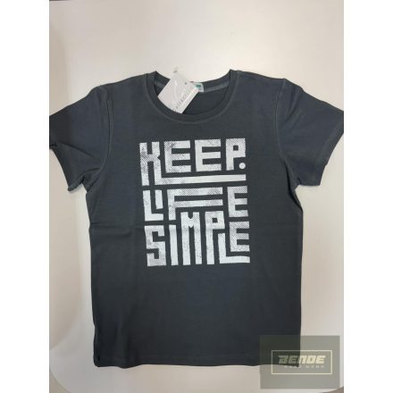 Chipi&Chips fiú rövid ujjú póló-sötétszürke-fehér mintás-2026 tavasz