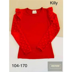 Killy  tüllös ujjú lány felső/piros
